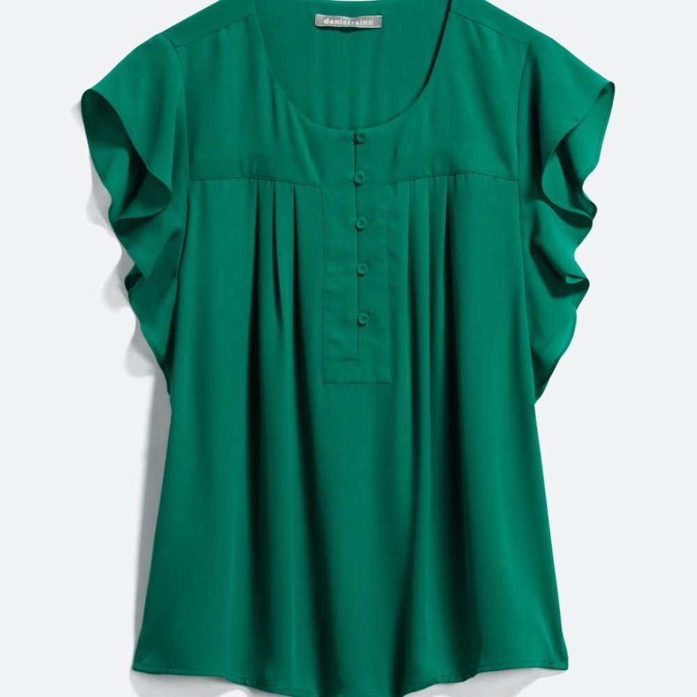 Daniel Rainn Letia Flutter Sleeve Blouse